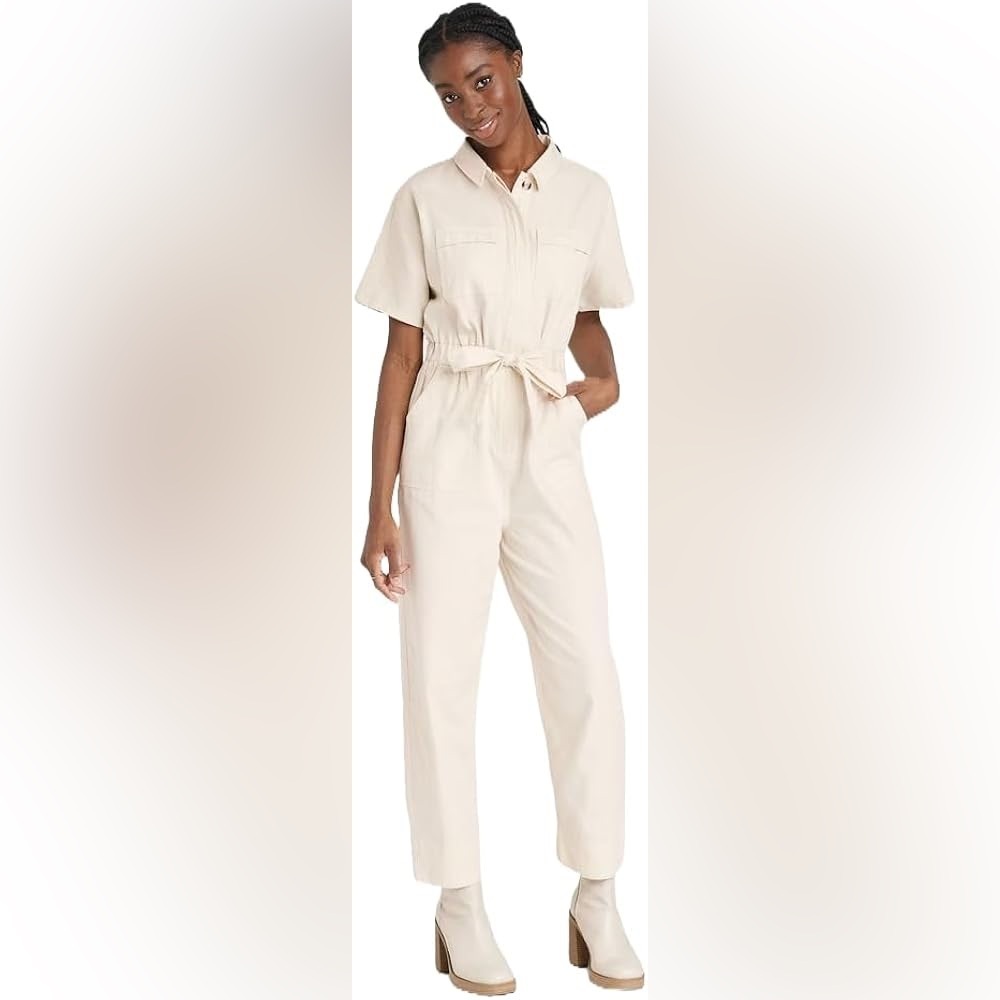 UNIVERSAL THREAD Women's Cream Jumpsuit